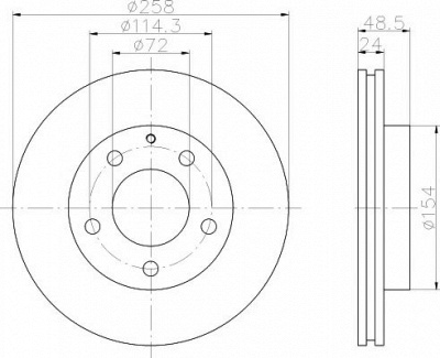 HELLA PAGID 8dd355103221 -  Тормозной диск